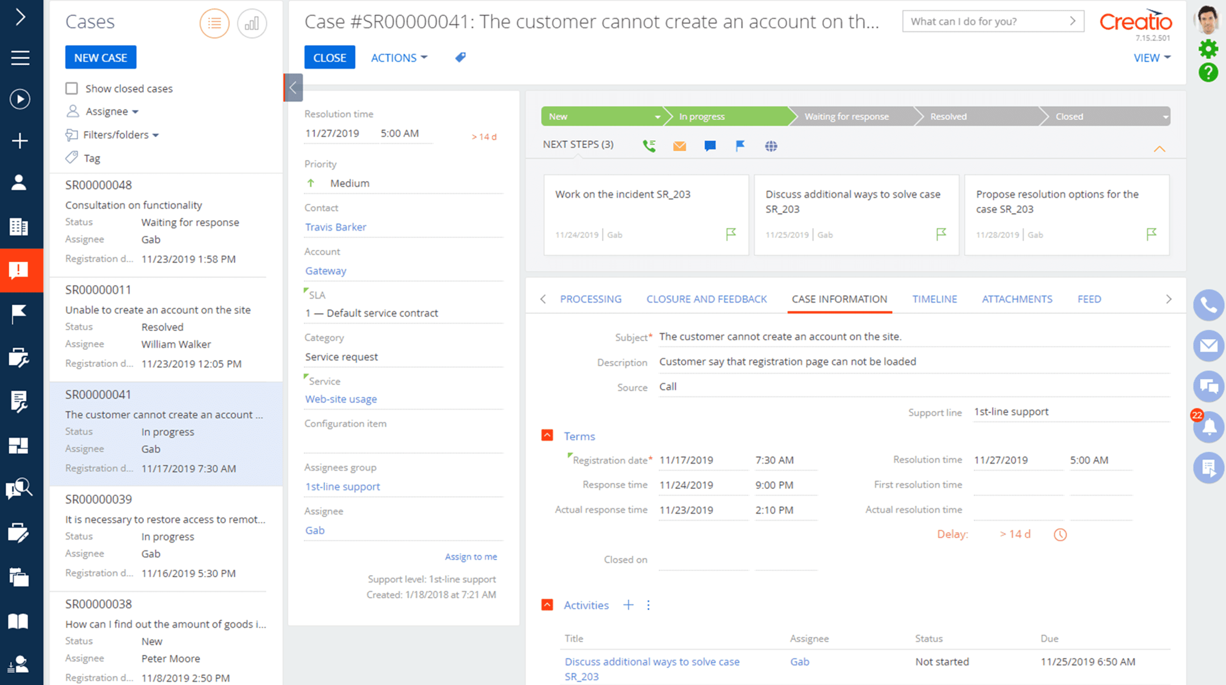 Démonstration Creatio CRM 3