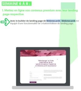 Exemple builder landing page Webmecanik