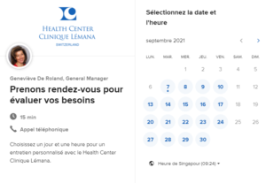 augmentation exponentielle des prises de rendez-vous Calendly directrice Health Center Clinique Lemana