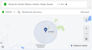 affinage géographique de l'audience Facebook